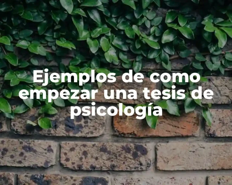 Ejemplos de como empezar una tesis de psicología
