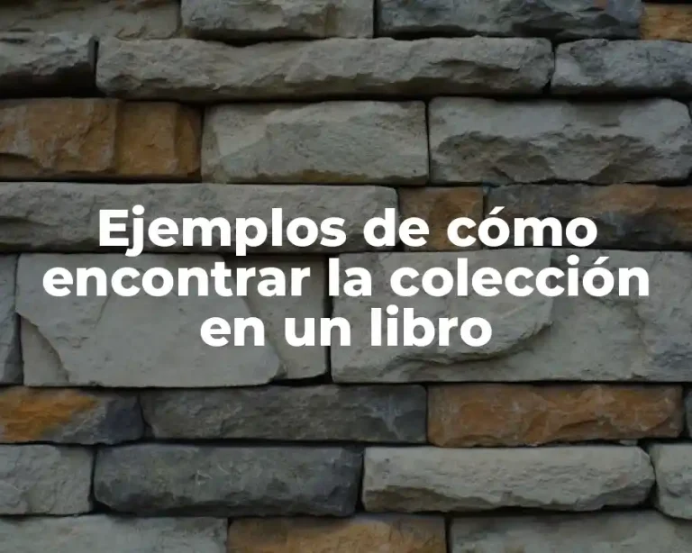 Ejemplos de cómo encontrar la colección en un libro