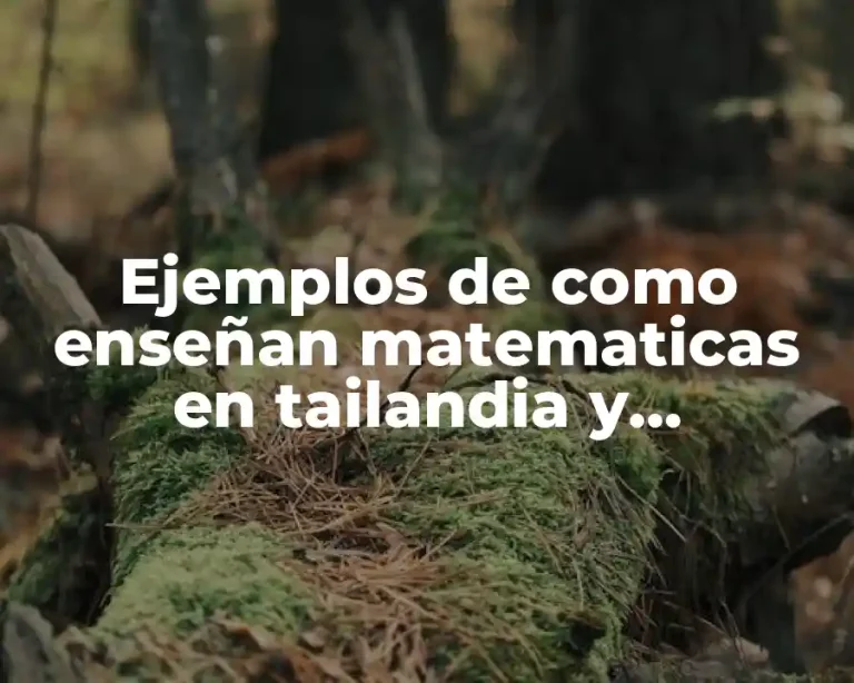 Ejemplos de como enseñan matematicas en tailandia y Significado