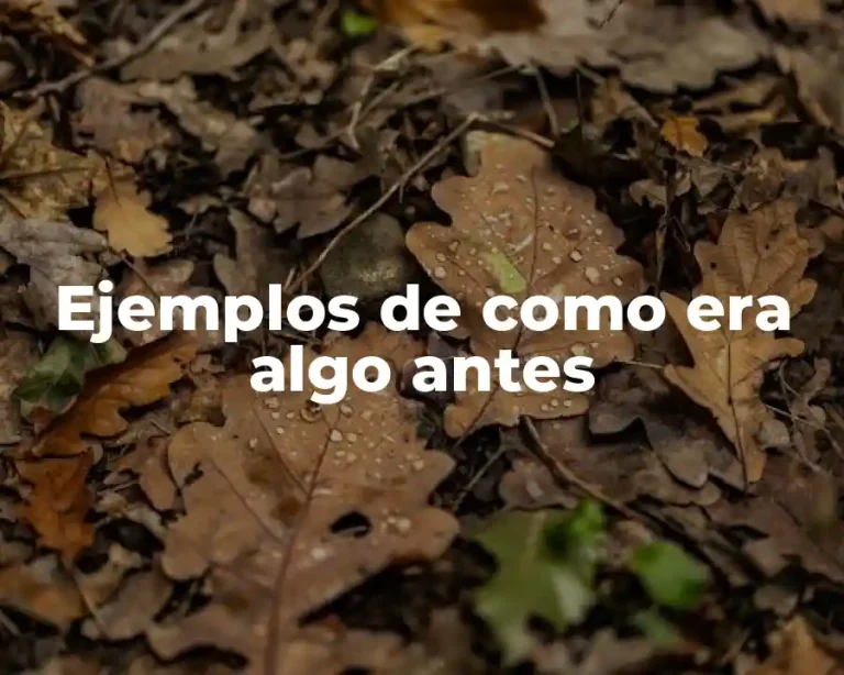 Ejemplos de como era algo antes