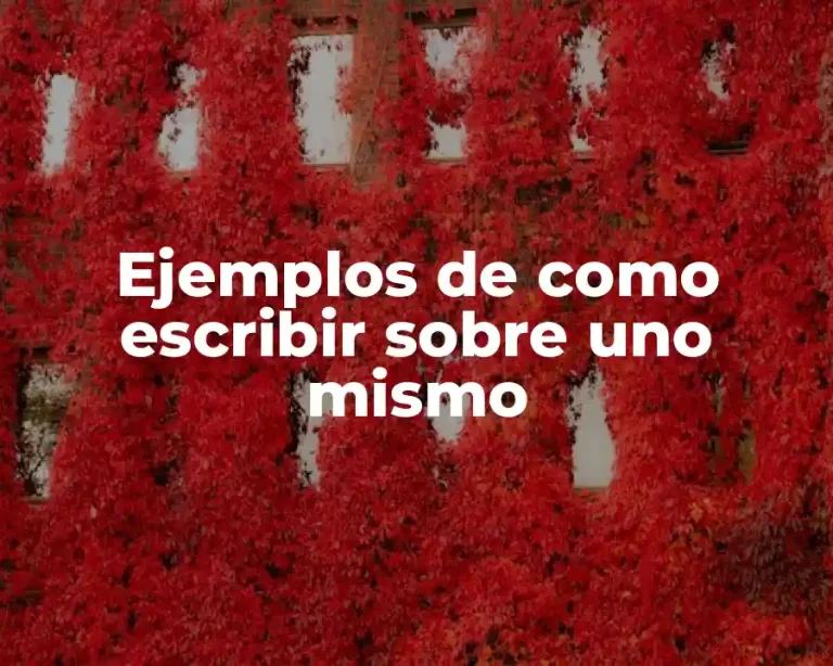 Ejemplos de como escribir sobre uno mismo