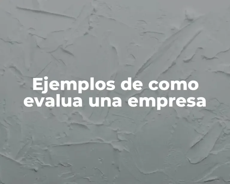 Ejemplos de como evalua una empresa