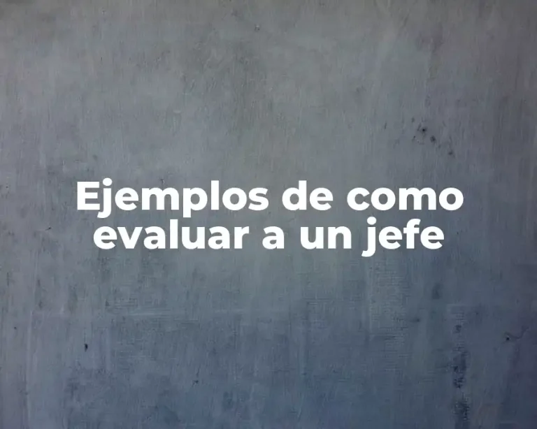 Ejemplos de como evaluar a un jefe