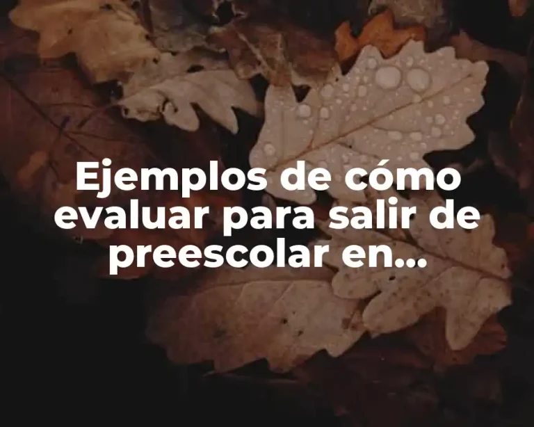 Ejemplos de cómo evaluar para salir de preescolar en Monterrey