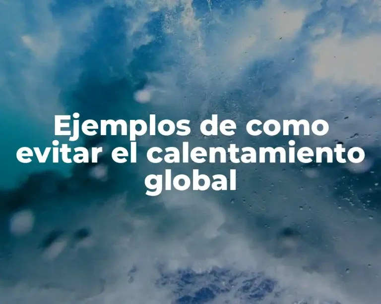Ejemplos de como evitar el calentamiento global