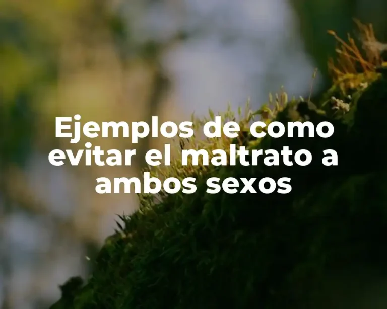 Ejemplos de como evitar el maltrato a ambos sexos