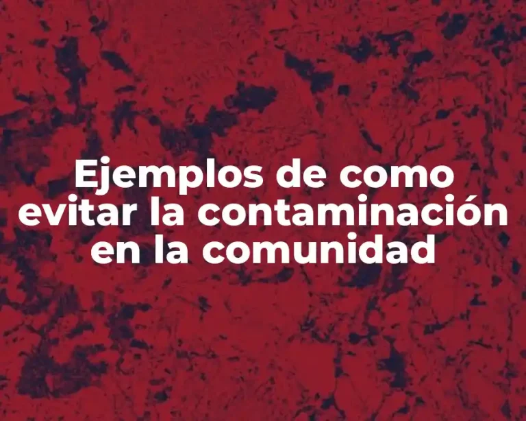 Ejemplos de como evitar la contaminación en la comunidad