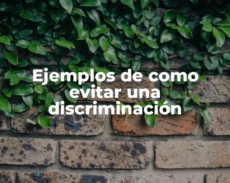 Ejemplos de como evitar una discriminación