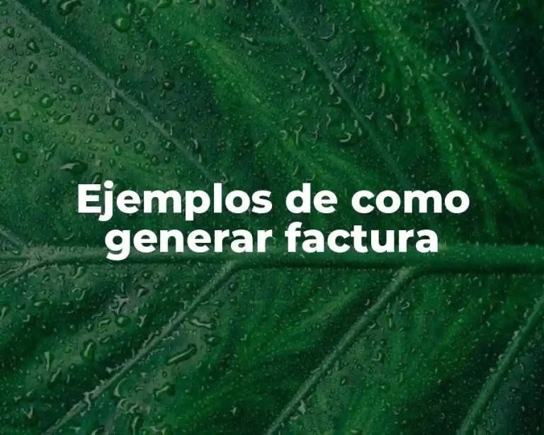 Ejemplos de como generar factura