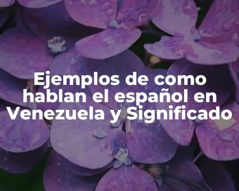 Ejemplos de como hablan el español en Venezuela y Significado
