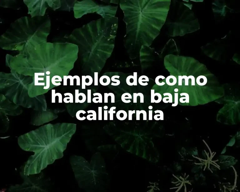 Ejemplos de como hablan en baja california
