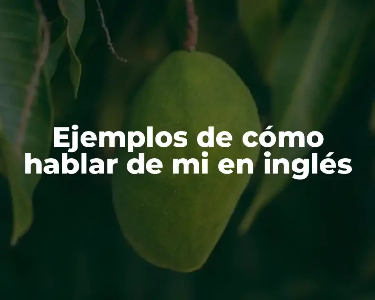 Ejemplos de cómo hablar de mi en inglés