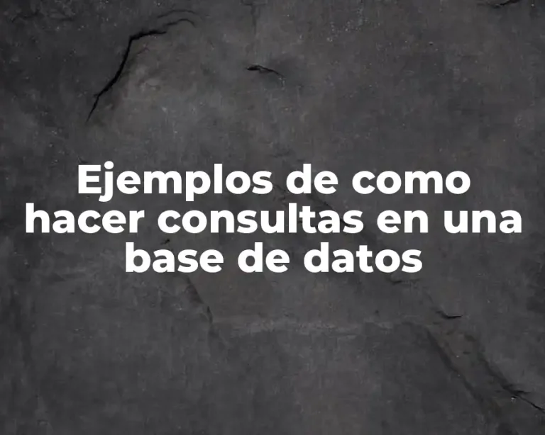 Ejemplos de como hacer consultas en una base de datos