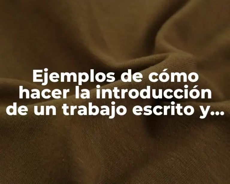 Ejemplos de cómo hacer la introducción de un trabajo escrito y Significado