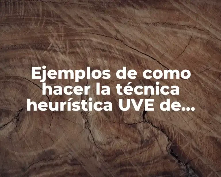 Ejemplos de como hacer la técnica heurística UVE de Gowin