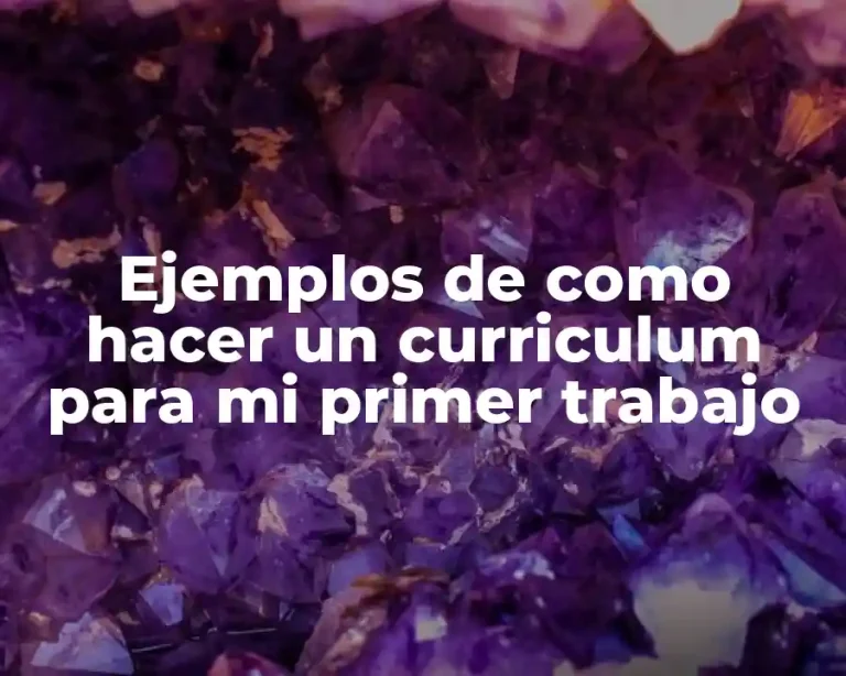 Ejemplos de como hacer un curriculum para mi primer trabajo