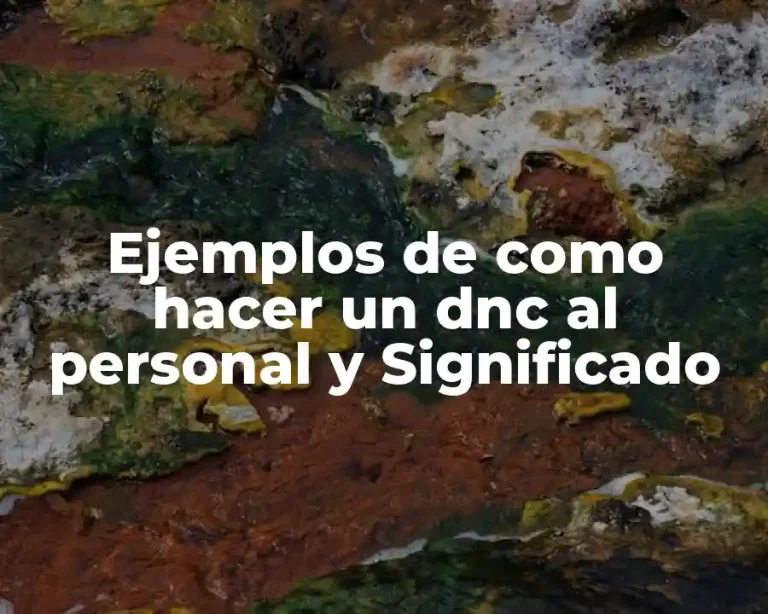Ejemplos de como hacer un dnc al personal y Significado