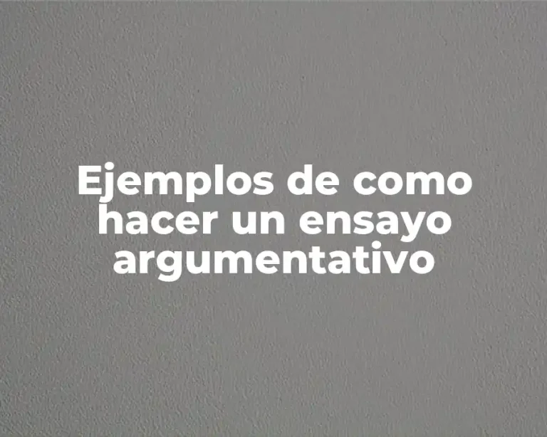Ejemplos de como hacer un ensayo argumentativo