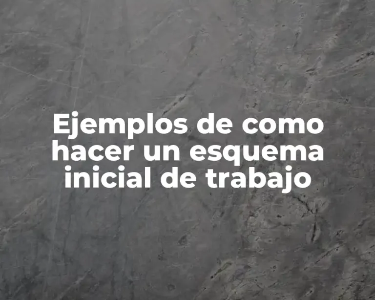 Ejemplos de como hacer un esquema inicial de trabajo