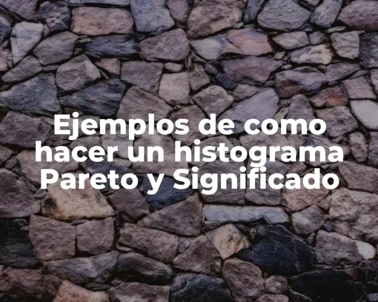 Ejemplos de como hacer un histograma Pareto y Significado