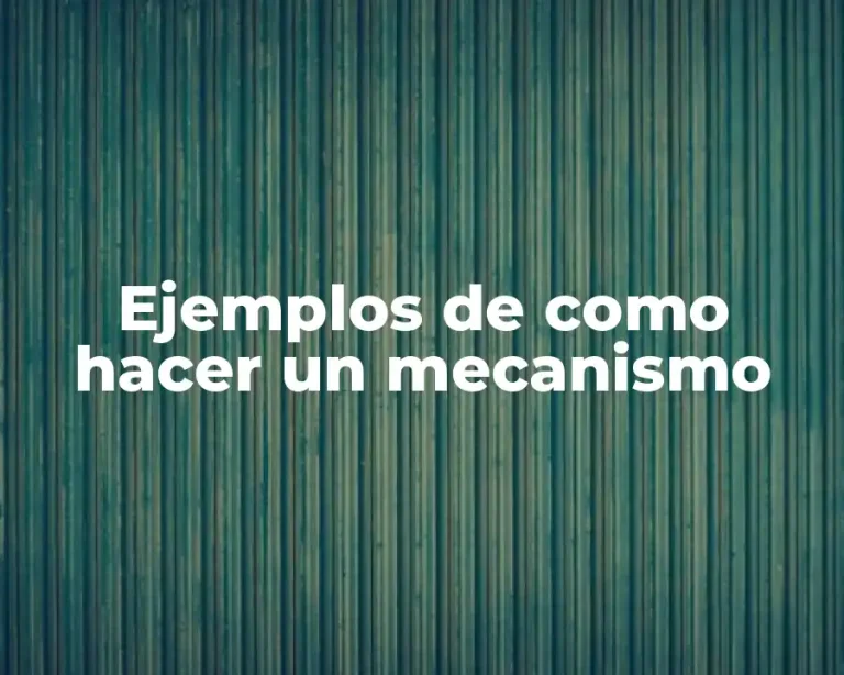 Ejemplos de como hacer un mecanismo