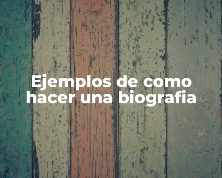 Ejemplos de como hacer una biografia