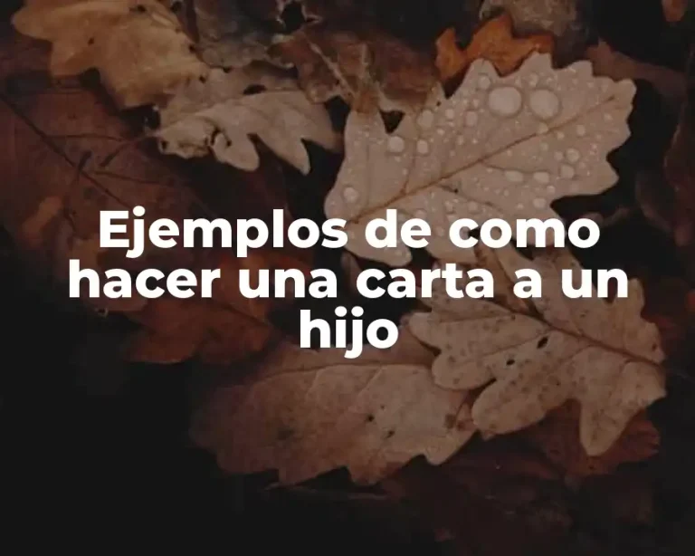 Ejemplos de como hacer una carta a un hijo