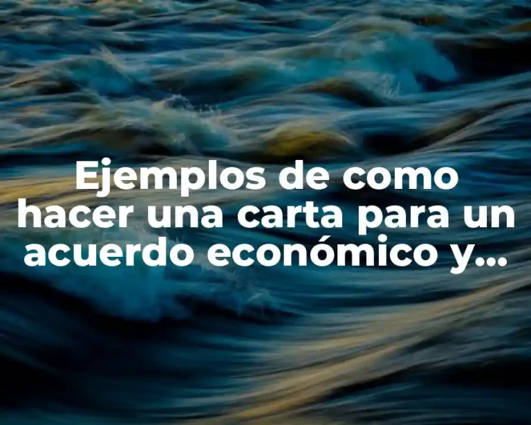 Ejemplos de como hacer una carta para un acuerdo económico y Significado