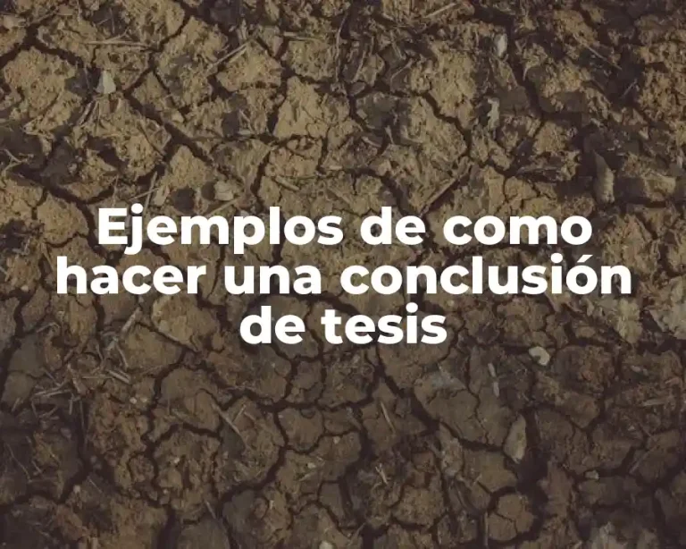 Ejemplos de como hacer una conclusión de tesis