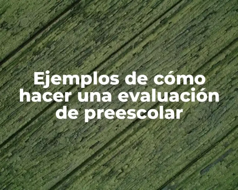 Ejemplos de cómo hacer una evaluación de preescolar