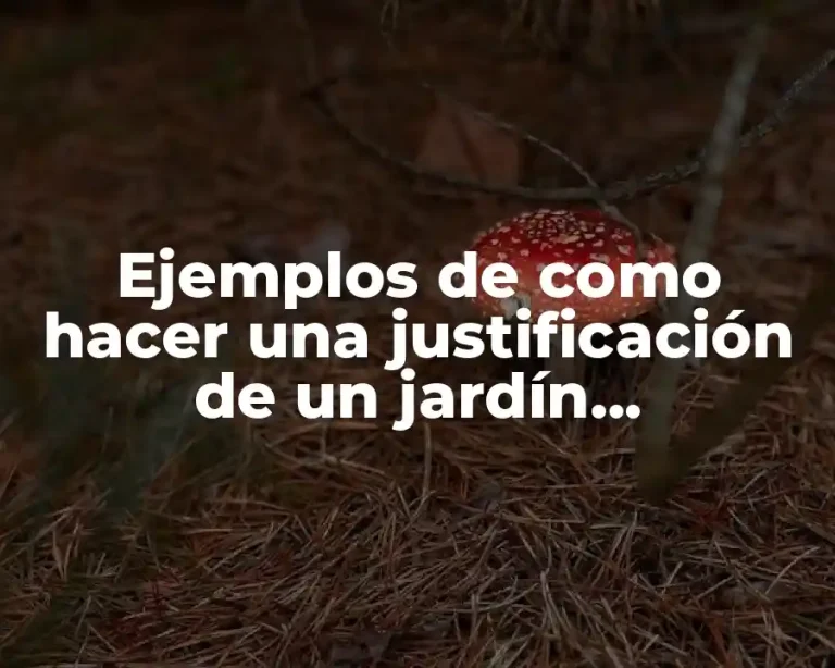 Ejemplos de como hacer una justificación de un jardín etnobotánico y Significado