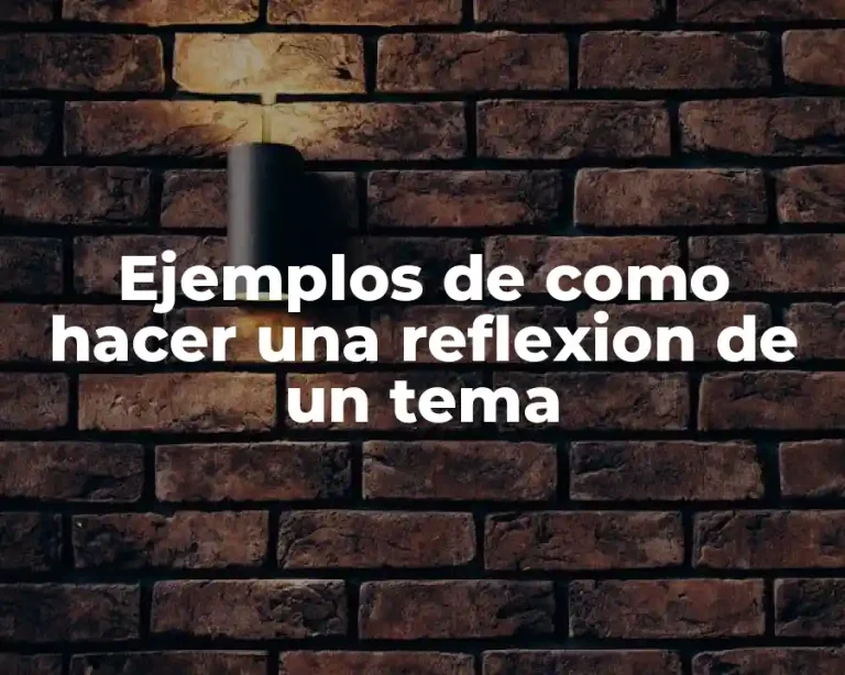 Ejemplos de como hacer una reflexion de un tema