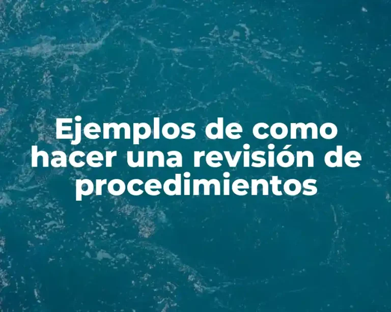 Ejemplos de como hacer una revisión de procedimientos