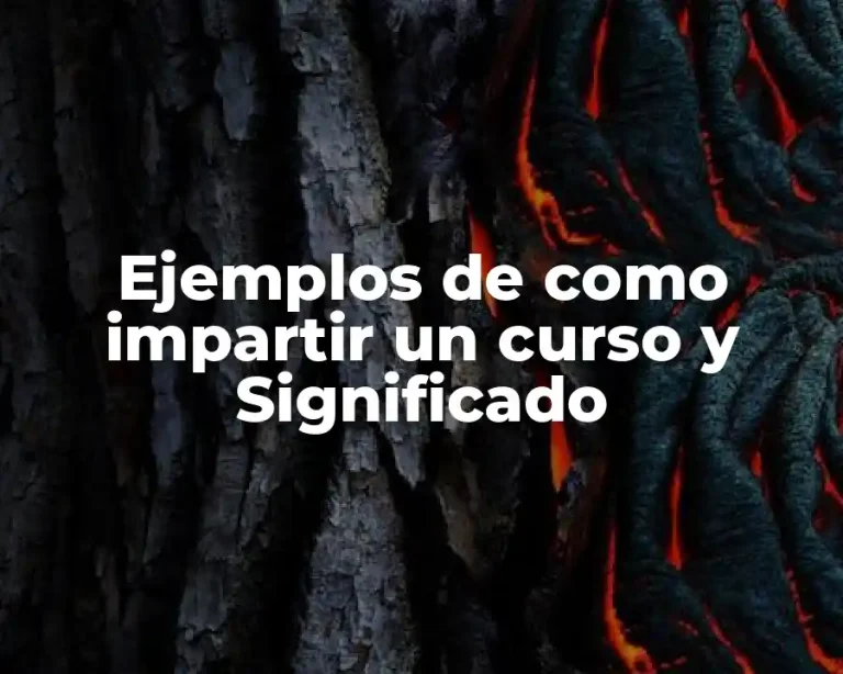 Ejemplos de como impartir un curso y Significado