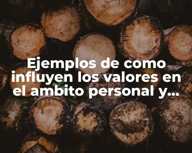 Ejemplos de como influyen los valores en el ambito personal y Significado