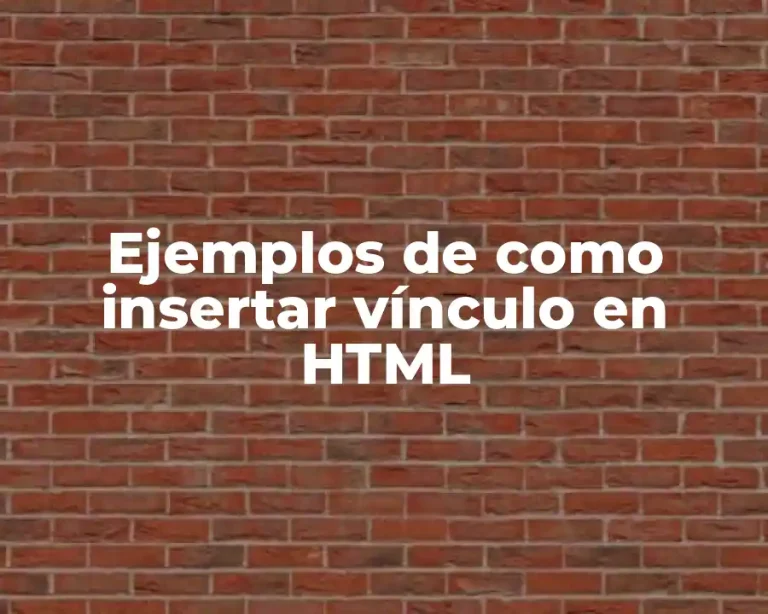 Ejemplos de como insertar vínculo en HTML