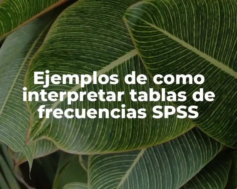 Ejemplos de como interpretar tablas de frecuencias SPSS