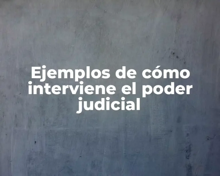 Ejemplos de cómo interviene el poder judicial