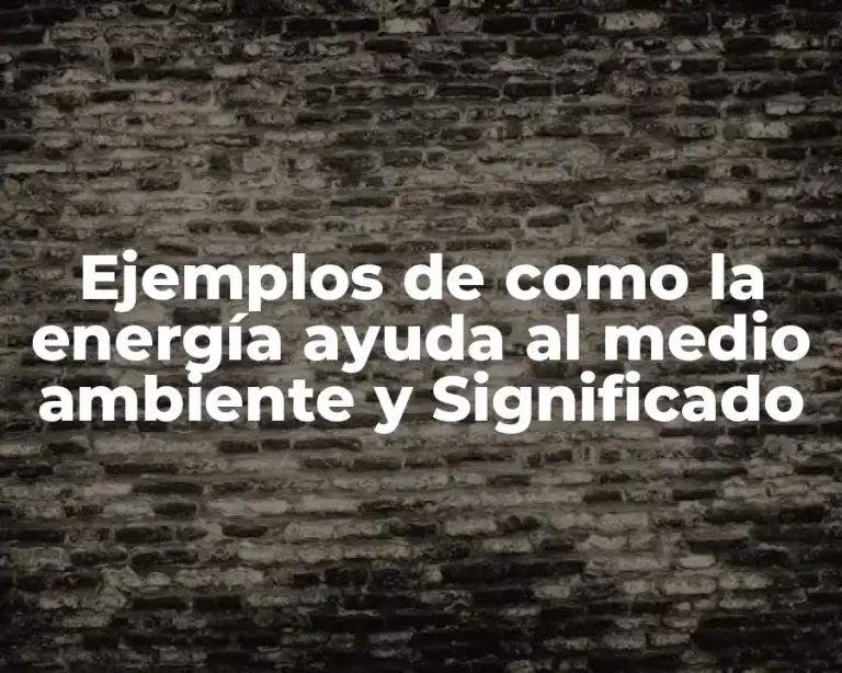 Ejemplos de como la energía ayuda al medio ambiente y Significado