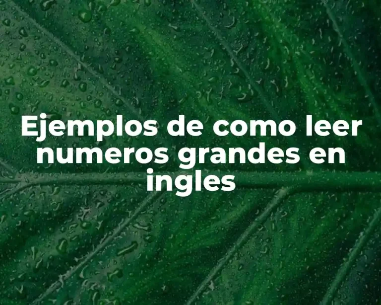 Ejemplos de como leer numeros grandes en ingles