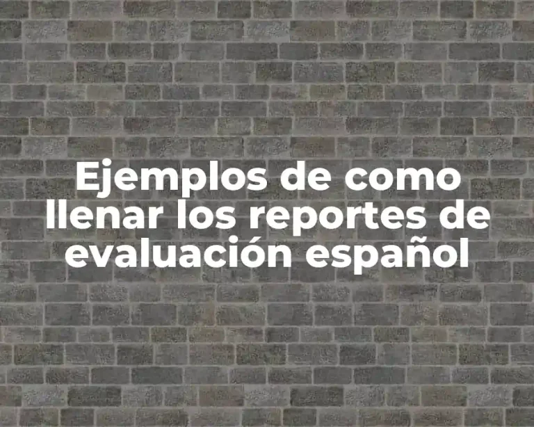 Ejemplos de como llenar los reportes de evaluación español