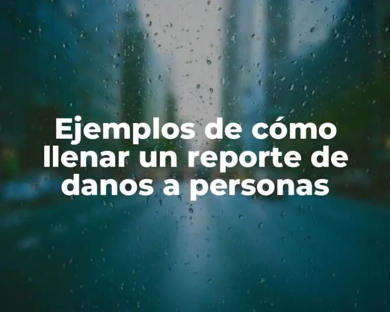 Ejemplos de cómo llenar un reporte de danos a personas