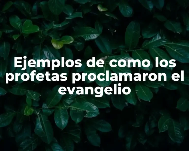 Ejemplos de como los profetas proclamaron el evangelio