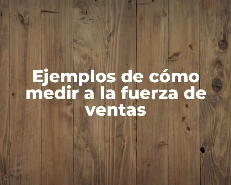 Ejemplos de cómo medir a la fuerza de ventas