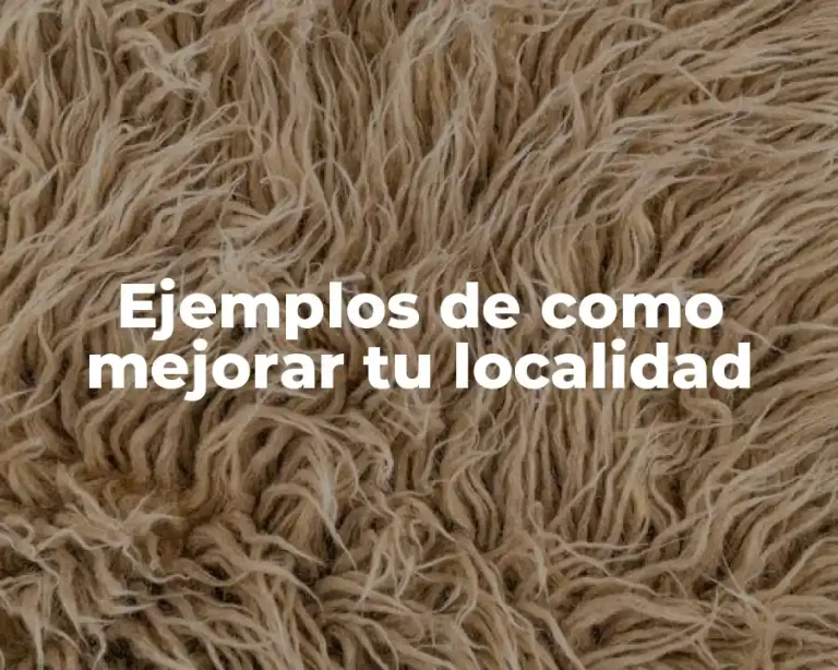 Ejemplos de como mejorar tu localidad