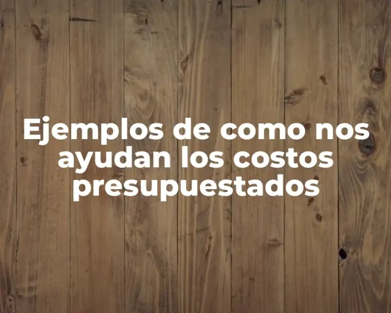 Ejemplos de como nos ayudan los costos presupuestados