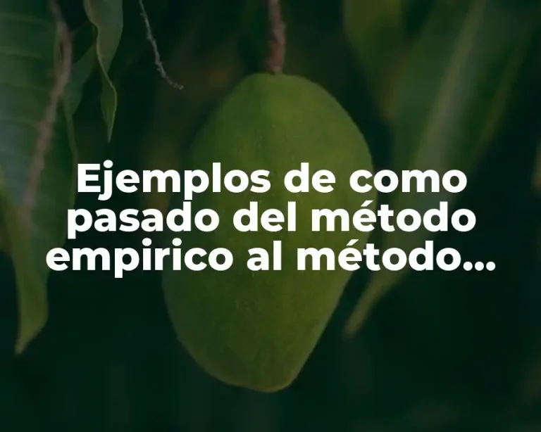 Ejemplos de como pasado del método empirico al método cientifico