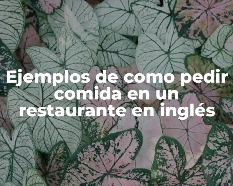 Ejemplos de como pedir comida en un restaurante en inglés