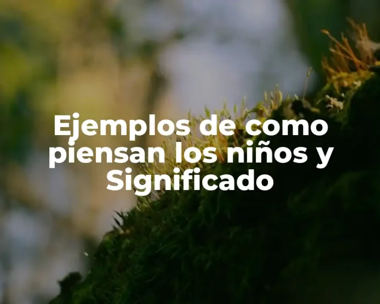 Ejemplos de como piensan los niños y Significado