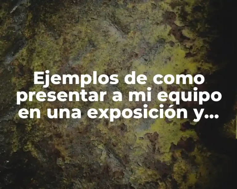 Ejemplos de como presentar a mi equipo en una exposición y Significado